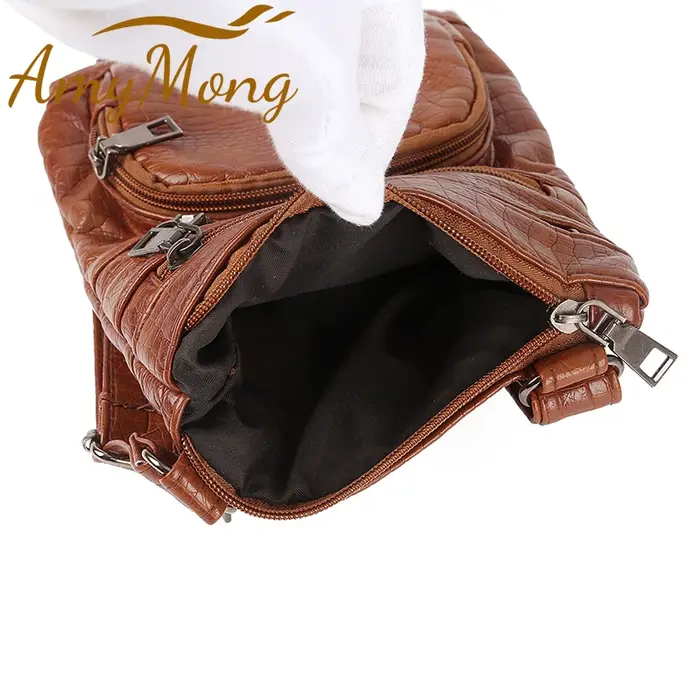 Multi-poches sacs à bandoulière décontractés femmes rétro rabat Sac à Main Sac