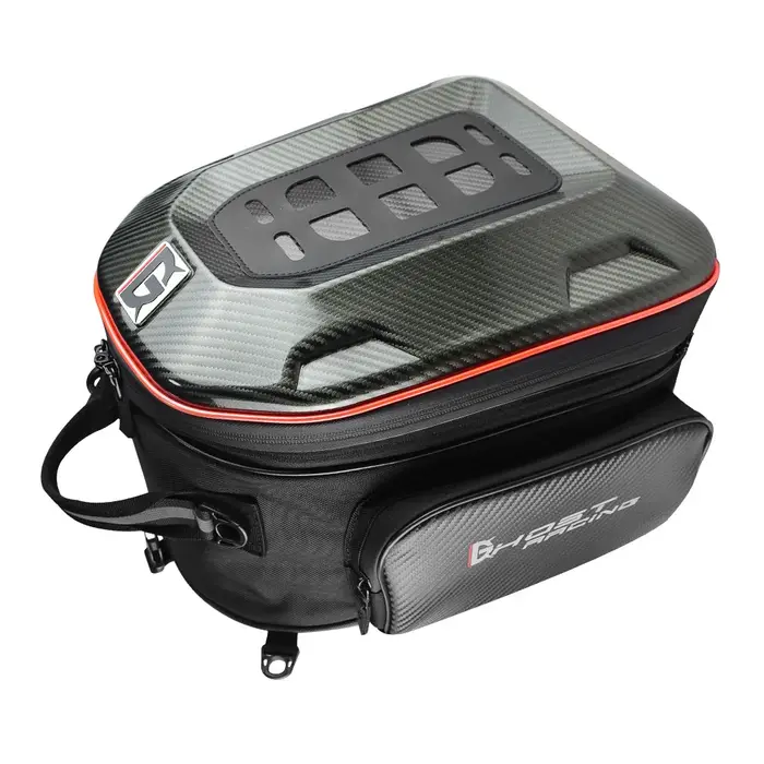Sac à dos et sacoche arrière multifonctionnels pour moto, coque rigide, lumière LED intégrée, grand 