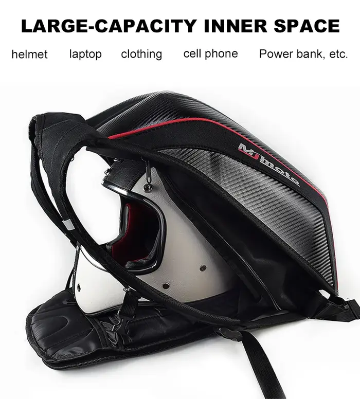 Sac à dos de moto en fibre de carbone