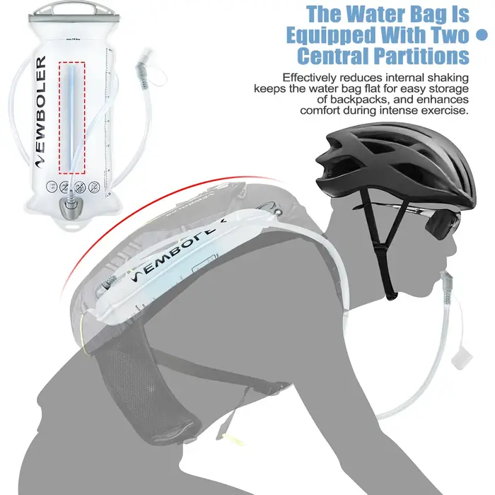 NEWBOLER sac à dos d'hydratation de vessie d'eau capacité 2L réservoir de sac