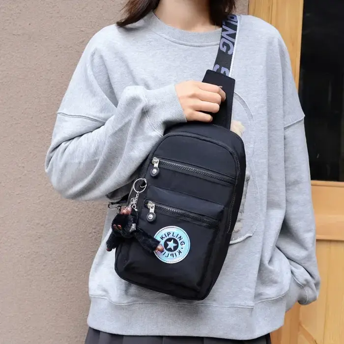 Nouveau Sac à Dos Messager Léger Multi-Zippé Grande Capacité Printemps-Été 2026, Sac Bandoulière Imp