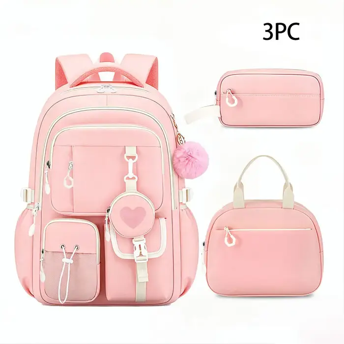 Sacs d'école pour enfants pour adolescentes ensemble cartable Kawaii école primaire 3 pièces sac à dos de lycée