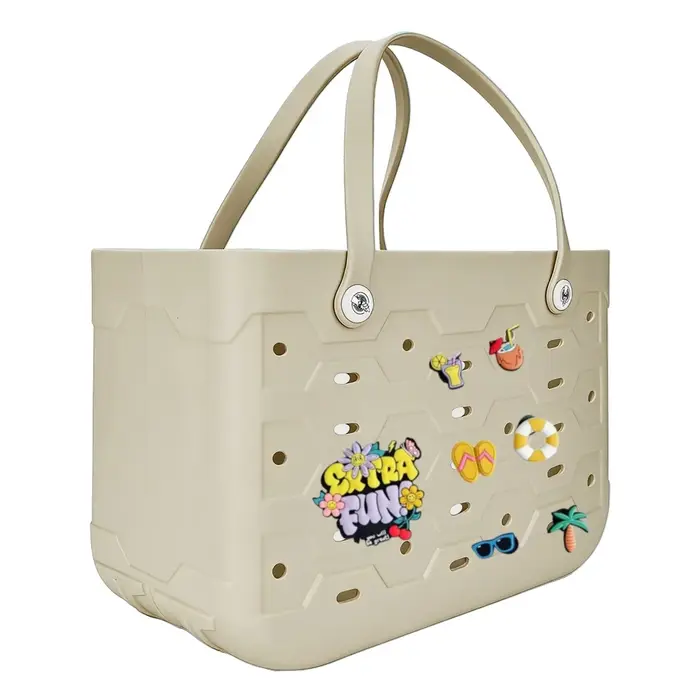 M/L/XL sac de plage mode EVA imperméable en caoutchouc pique-nique panier de rangement voyage Shopping sac à main femmes épaule couleur unie sac fourre-tout