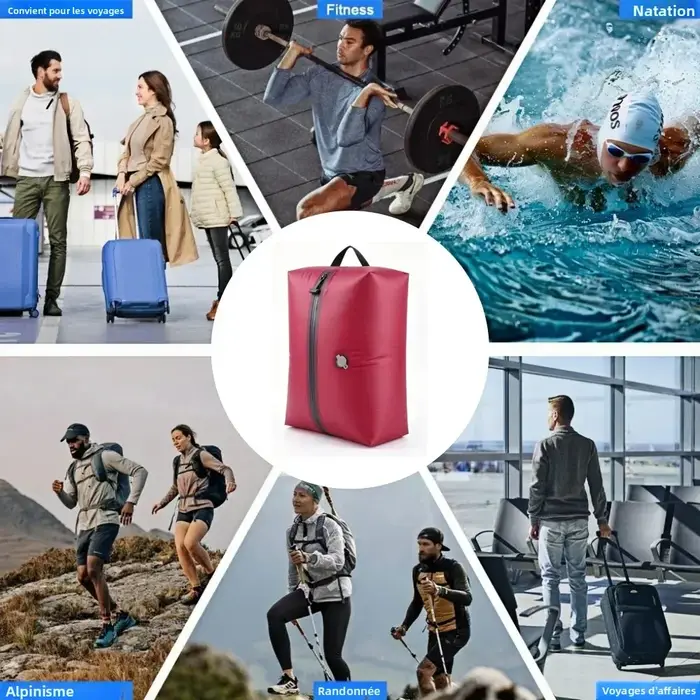 Sacs de compression roses pour les essentiels de voyage