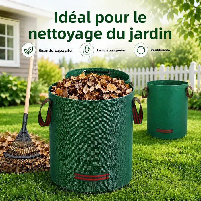 Sac à feuilles de jardin grande capacité réutilisable en PP tissé
