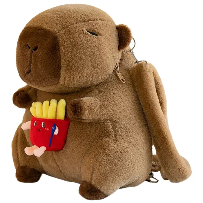 Mignon Capybara en peluche sac à dos drôle dessin animé