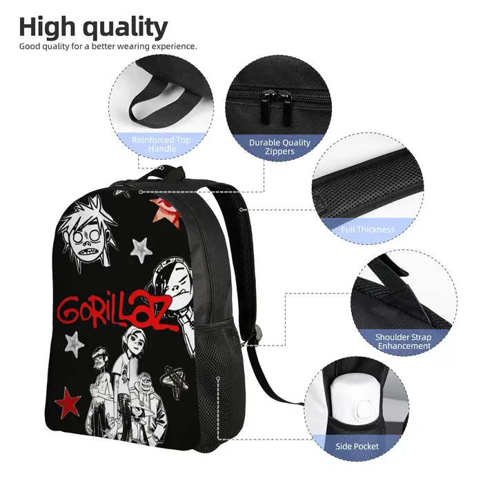 Sac à dos Punk Rock Music Gorillazs pour hommes