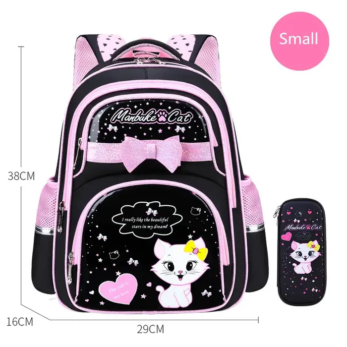 Nouveau sac d'école primaire coréen en cuir PU 2020 mode filles mignonnes avec chat mignon sac à dos orthopédique étanche