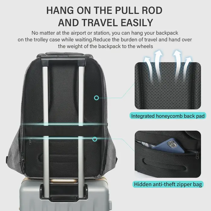 Tigernu hommes Anti-vol sac à dos 15.6 pouces sac à dos pour ordinateur portable sacs avec Port USB