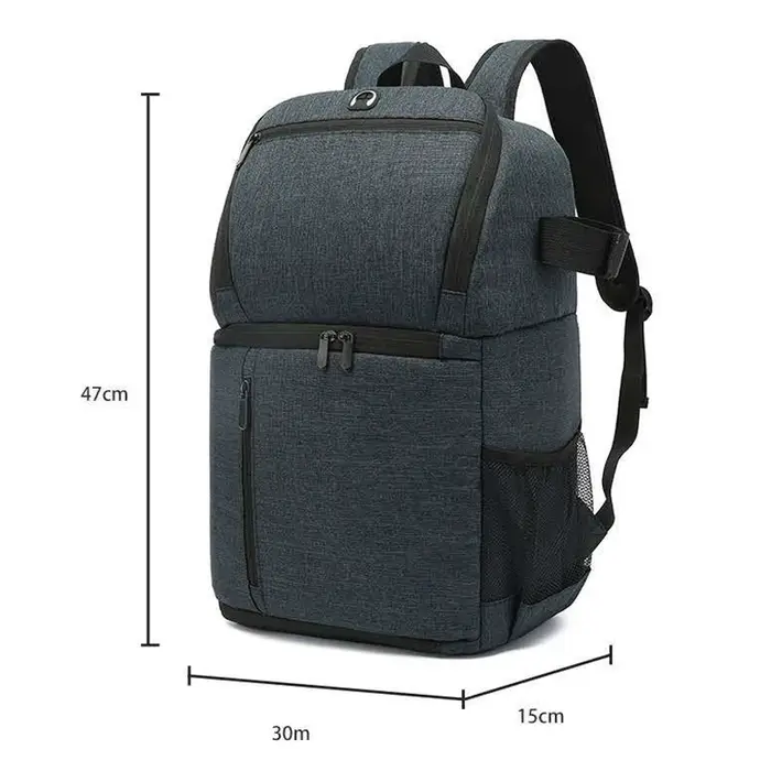 Sac à dos pour appareil photo reflex numérique avec trou pour écouteurs, étanche, pour photographie en extérieur, sac de voyage pour ordinateur portable, trépied et objectif