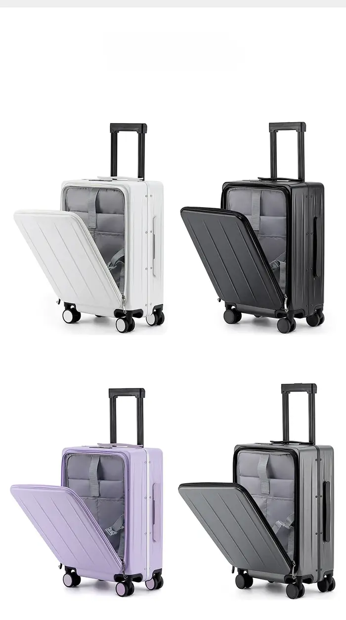 Bagage à cadre en aluminium résistant aux chutes, bagage d'embarquement, valise de voyage, boîte à m