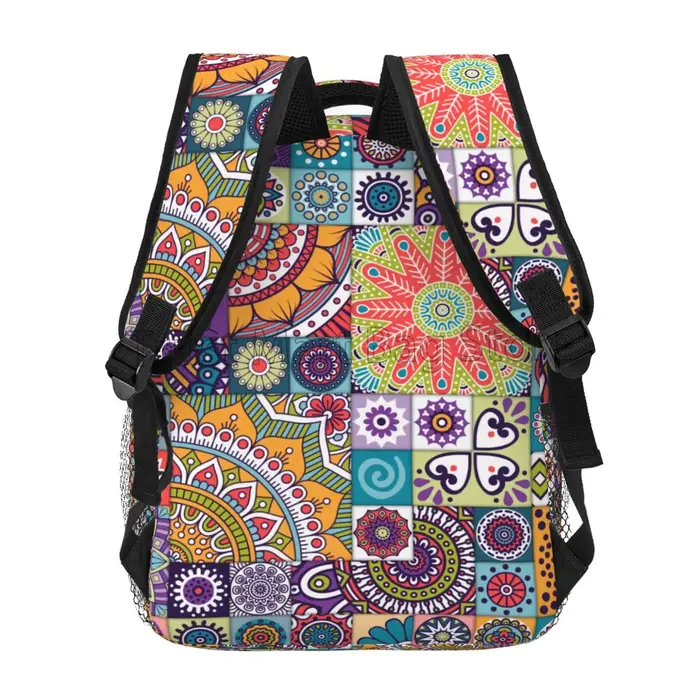 Sac à Dos de Voyage à Motif Floral Mandala Ethnique pour Femme et Fille