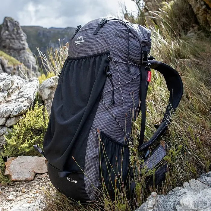 Natureifa-Sac à dos d'escalade de camping avec housse de pluie, sac de voyage d'alpinisme militaire, grande capacité, 60 + 5L