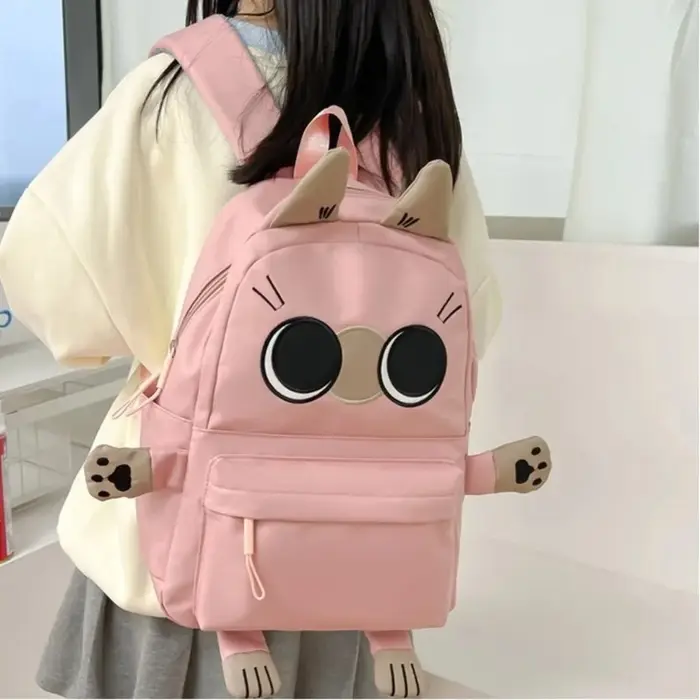 Sac à dos au design de chat mignon, imperméable, grande capacité, sacs d'école, sac à bandoulière Lolita