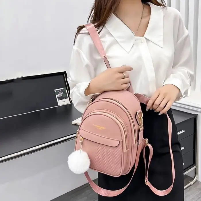 Petit sac à dos carré en cuir PU