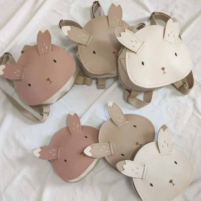 Sac à Dos en Cuir PU avec Lapin de Dessin Animé pour Enfant