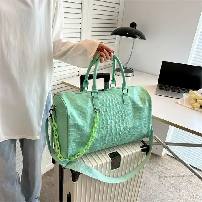 Mode européenne/américaine motif Crocodile en relief grande capacité Portable sport voyage unique épaule sac à bandoulière tendance