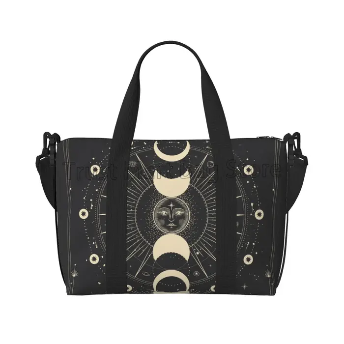 Sac de sport de voyage unisexe, lune, étoile, soleil mystique, STRATravelling, Tarot Goth, sacs de w