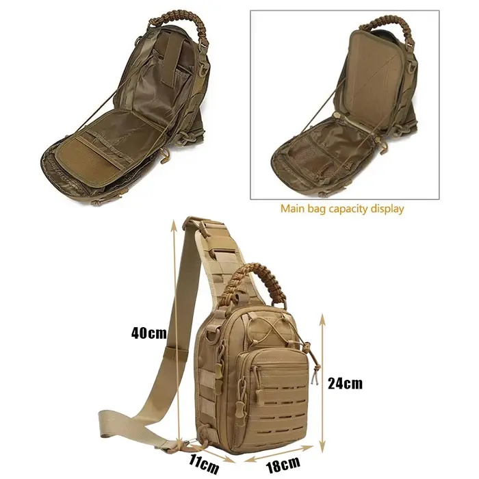 Sac à dos tactique à bandoulière pour hommes et femmes