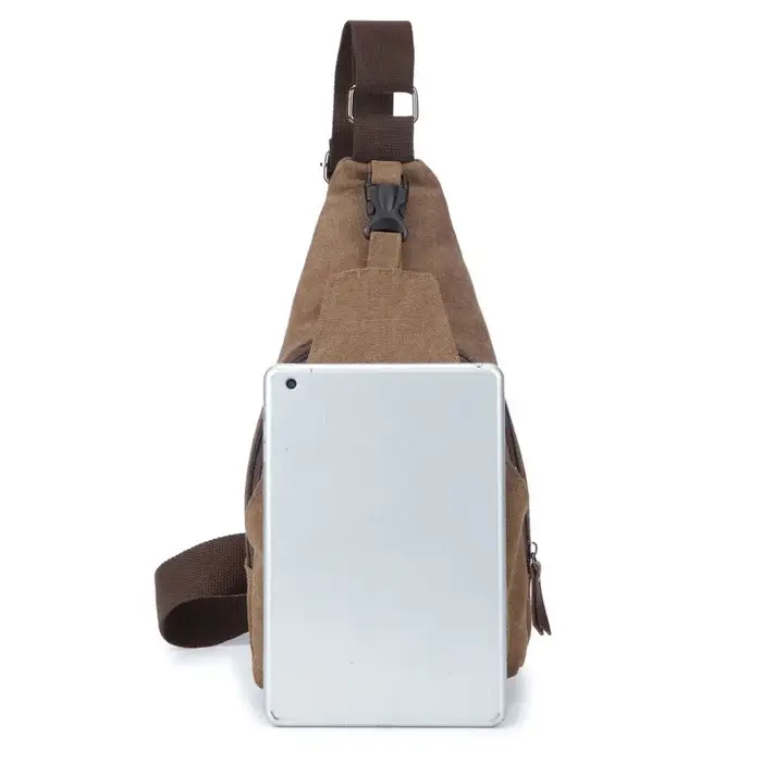 Nouveau Sac à Bandoulière Multifonctionnel en Toile et Cuir Style Vintage pour Homme 2026 – Petit Sac de