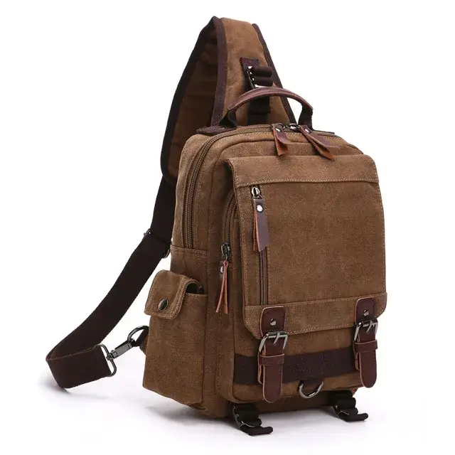 Nouveau petit sac à dos en toile pour hommes, sac à dos de voyage multifonctionnel, sac à bandoulièr