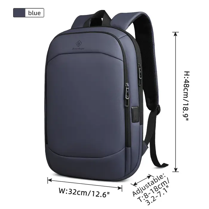 HK Business sac à dos pour hommes 17 pouces sac à dos pour ordinateur portable avec Port USB mince extensible étanche