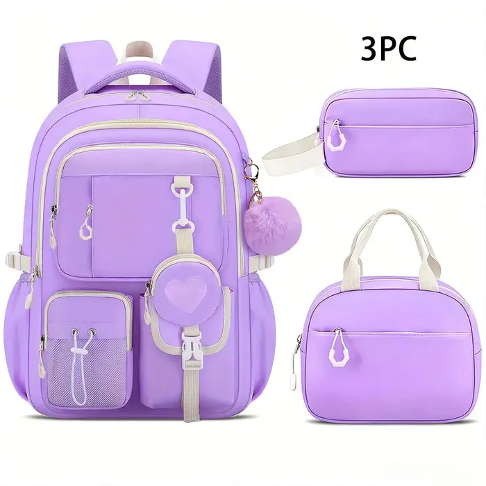 Sacs d'école pour enfants pour adolescentes ensemble cartable Kawaii école primaire 3 pièces sac à dos de lycée