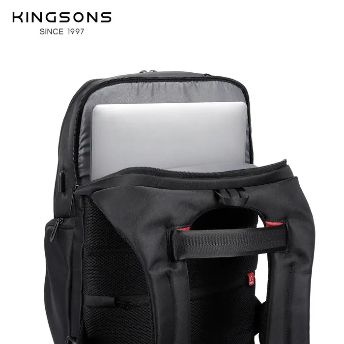 Kingsons hommes sacs à dos 15 ''17'' sac à dos pour ordinateur portable USB chargeur sac antivol sac