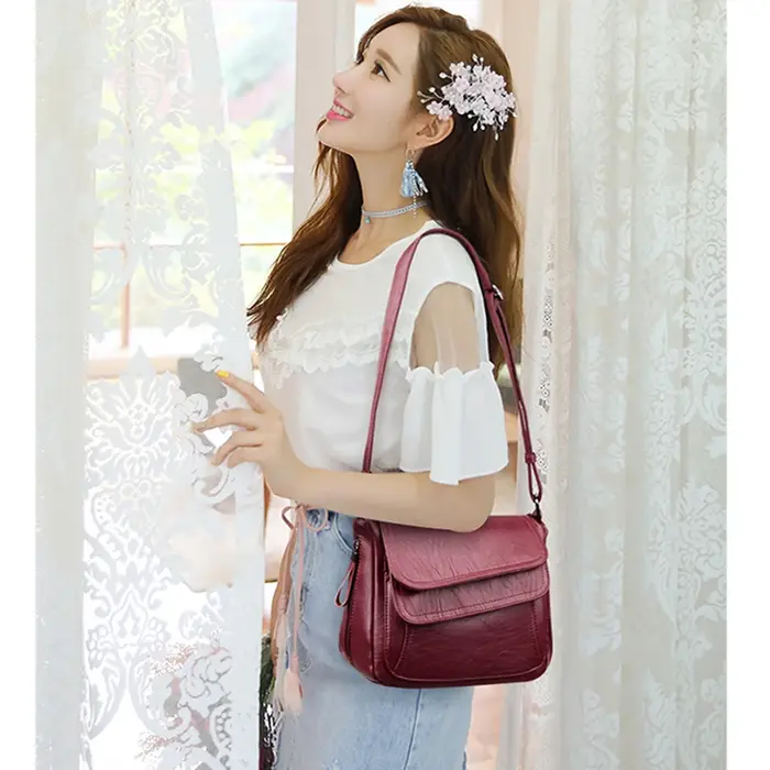 Sac à main de luxe en cuir souple pour femmes
