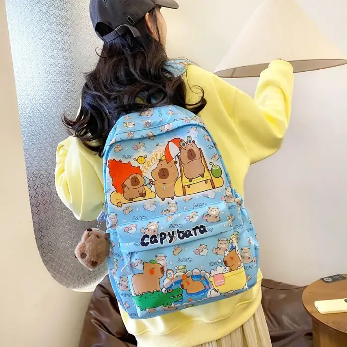 Mignon grande capacité Capybara sac à dos dessin animé respirant étudiant cartable en Nylon ultra-léger livre sac retour à l'école femmes fille