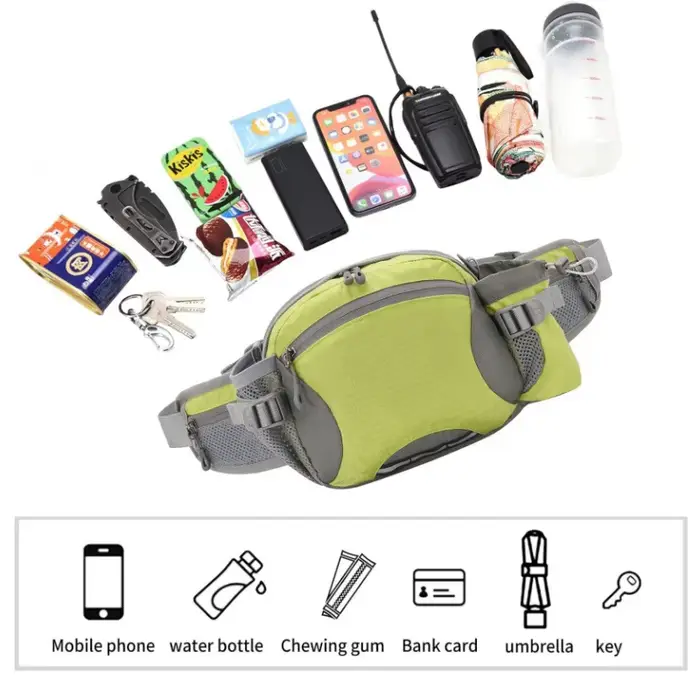 Sac de taille multifonctionnel pour la course à pied avec porte-bouteille