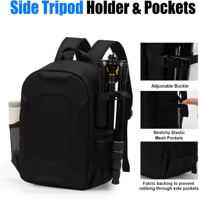 Sac à dos rigide avec trépied et sac pour appareil photo antichoc