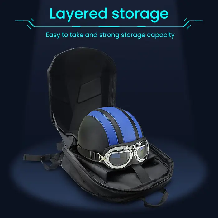 Sac à dos LED à écran dynamique, coque rigide 3D, pour motard, étanche, grande capacité, pour voyage