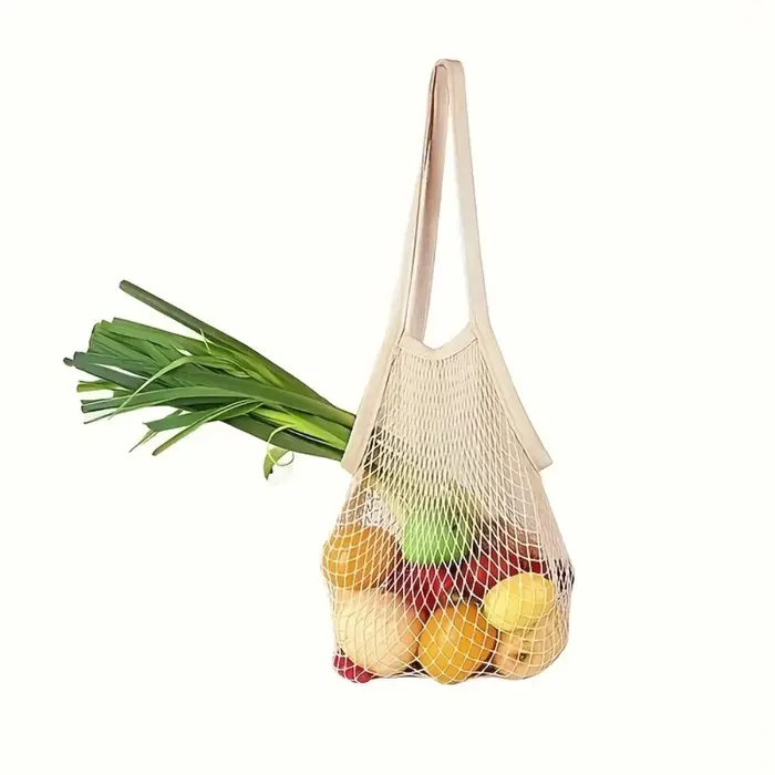 1 sac en maille de coton pur biologique portable