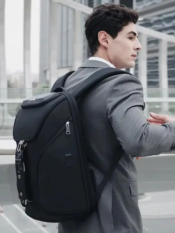 Sac à dos d'affaires pour ordinateur portable 18 pouces pour hommes, sacs à dos spacieux de voyage m