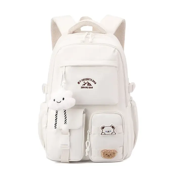Sac à dos de style collège japonais Ins avec pendentif, sac à dos polyvalent de grande capacité pour
