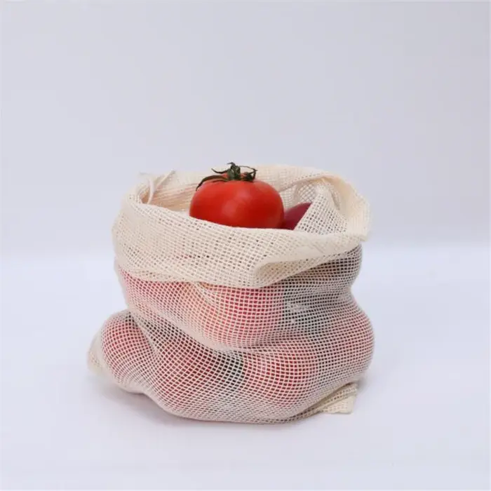 Sacs à légumes en maille de coton biologique