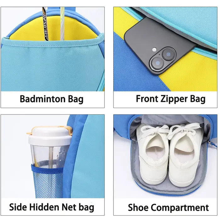 Sac à dos pour raquettes de badminton pour enfants
