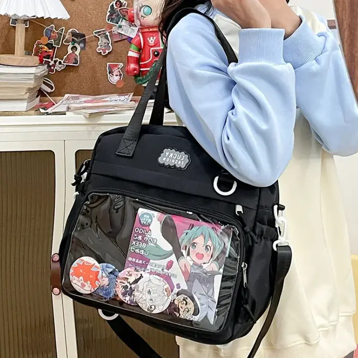 Sac à bandoulière Style Preppy japonais Y2K, nouveaux sacs d'école en Nylon pour adolescentes, sacs à dos Itabag transparents, sac Ita