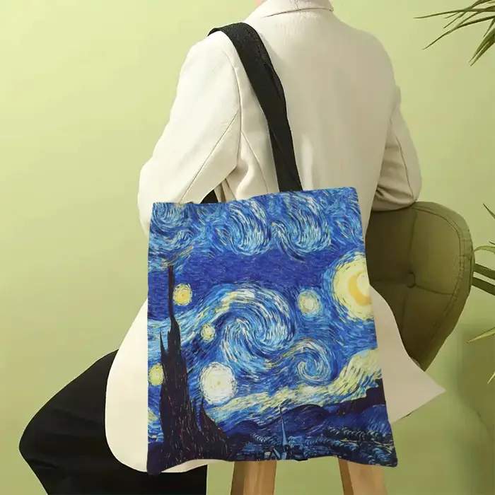 Sac à main léger en lin de la série Van Gogh
