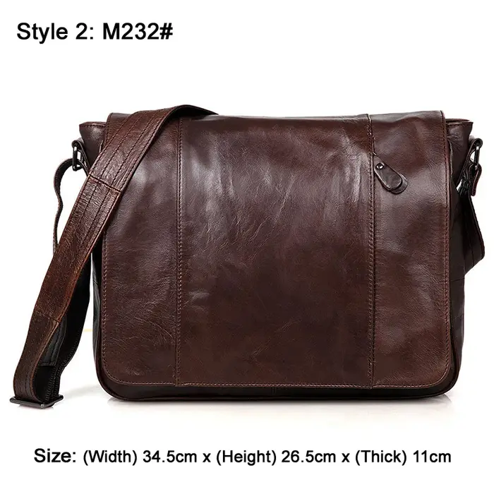 Sac à Bandoulière en Cuir group Ciré à l'Huile pour Homme