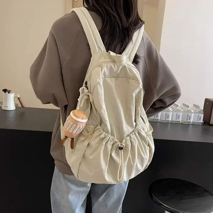 Sac à dos décontracté femmes grande capacité mode Junior lycée étudiant pli cartable sac en tissu coréen voyage sac à dos