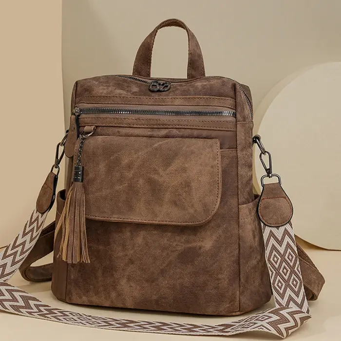 Sacs à dos en cuir solide pour femmes