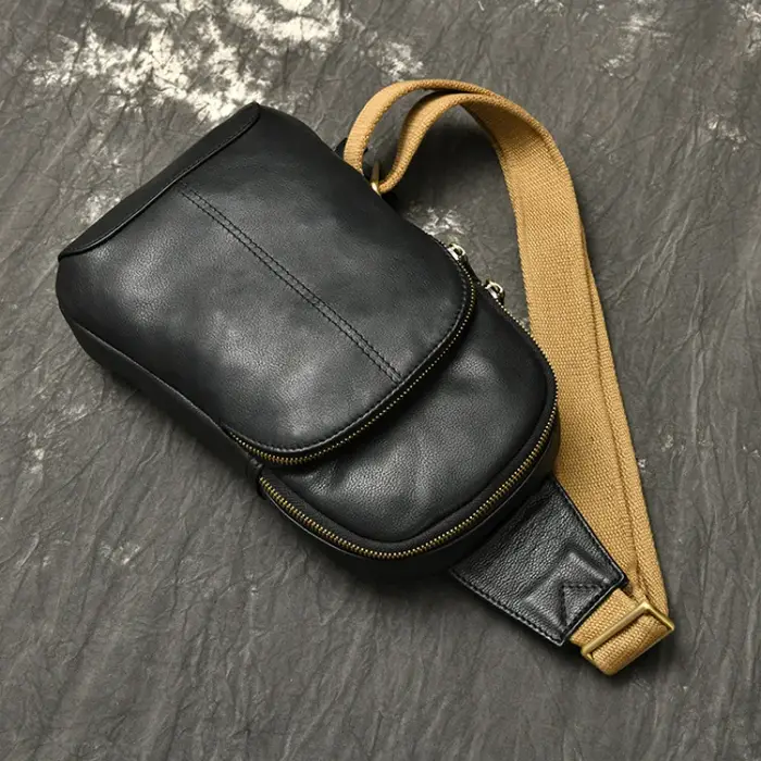 LUOKIR-Sac à Dos en Cuir group pour Homme et Femme, Petit Sac à Bandoulière en Peau de Vache de Gran