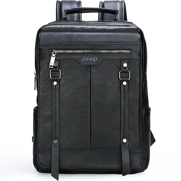 Sacs à dos en cuir pour hommes de marque JEEP, mode urbaine, sacs d'école pour ordinateur portable d