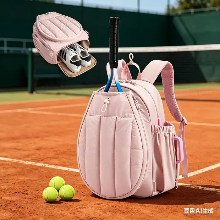 Sac de raquette rose 20L pour 2 raquettes de tennis