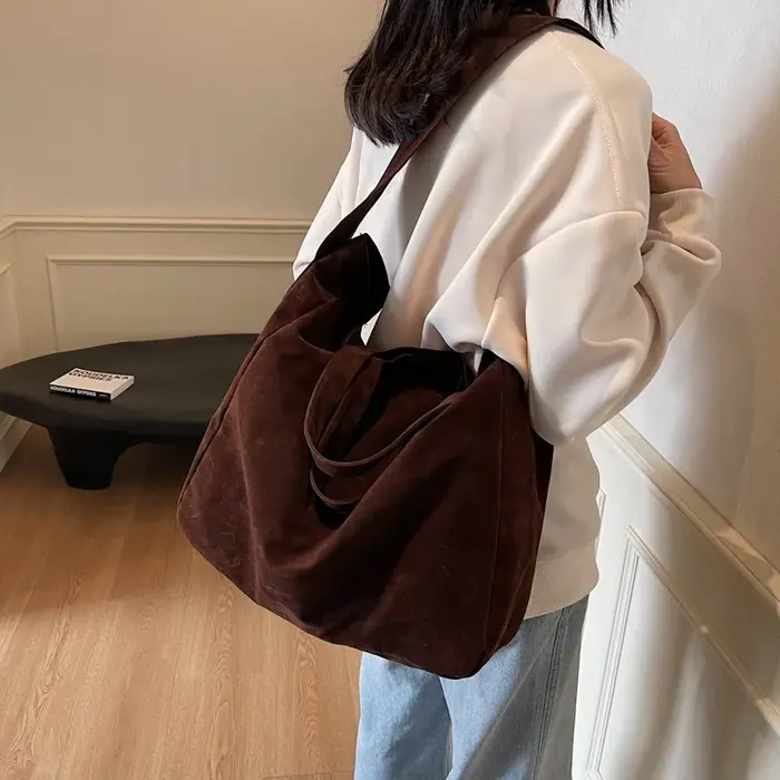Sacs fourre-tout vintage en daim pour femmes