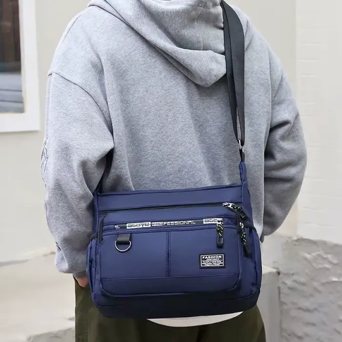 Sac à bandoulière d'affaires pour hommes avec poches multicouches