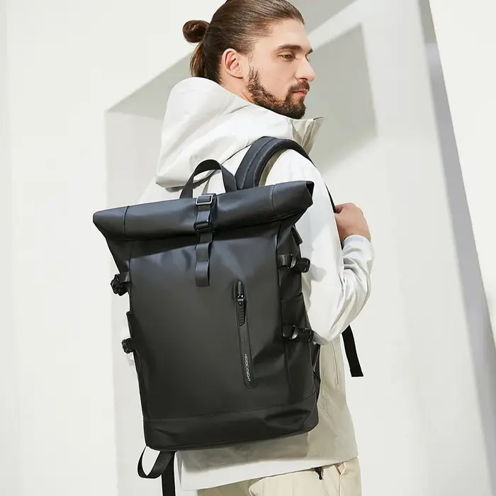 HK sac à dos de voyage extensible hommes grande capacité étanche 15.6 "sac pour ordinateur portable sac à dos de