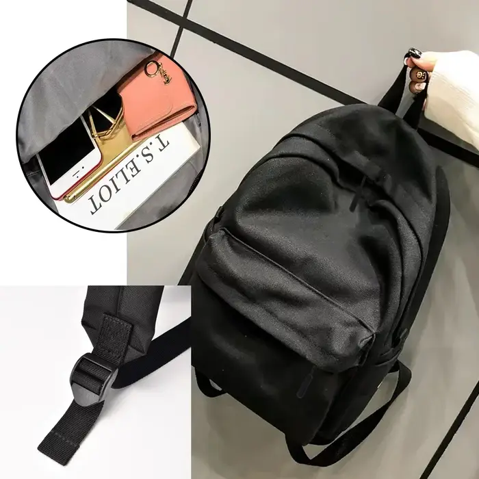 Sac à dos noir de grande capacité